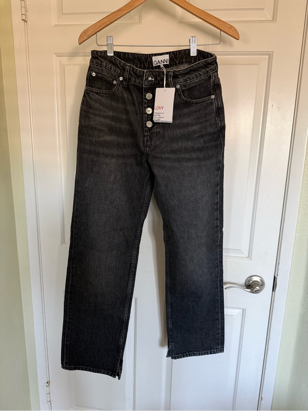 Ganni Black Straight-Leg Women’s Jeans